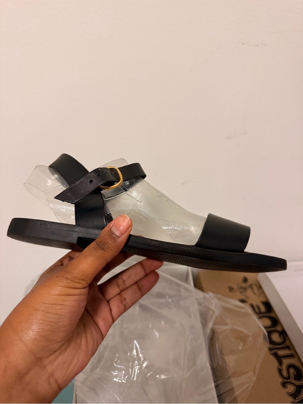 Steve Madden Black Leather Slingback Sandal - Picture 6 of 7